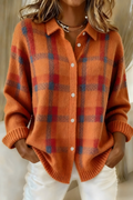 Hannah™ | Karierter Strickcardigan