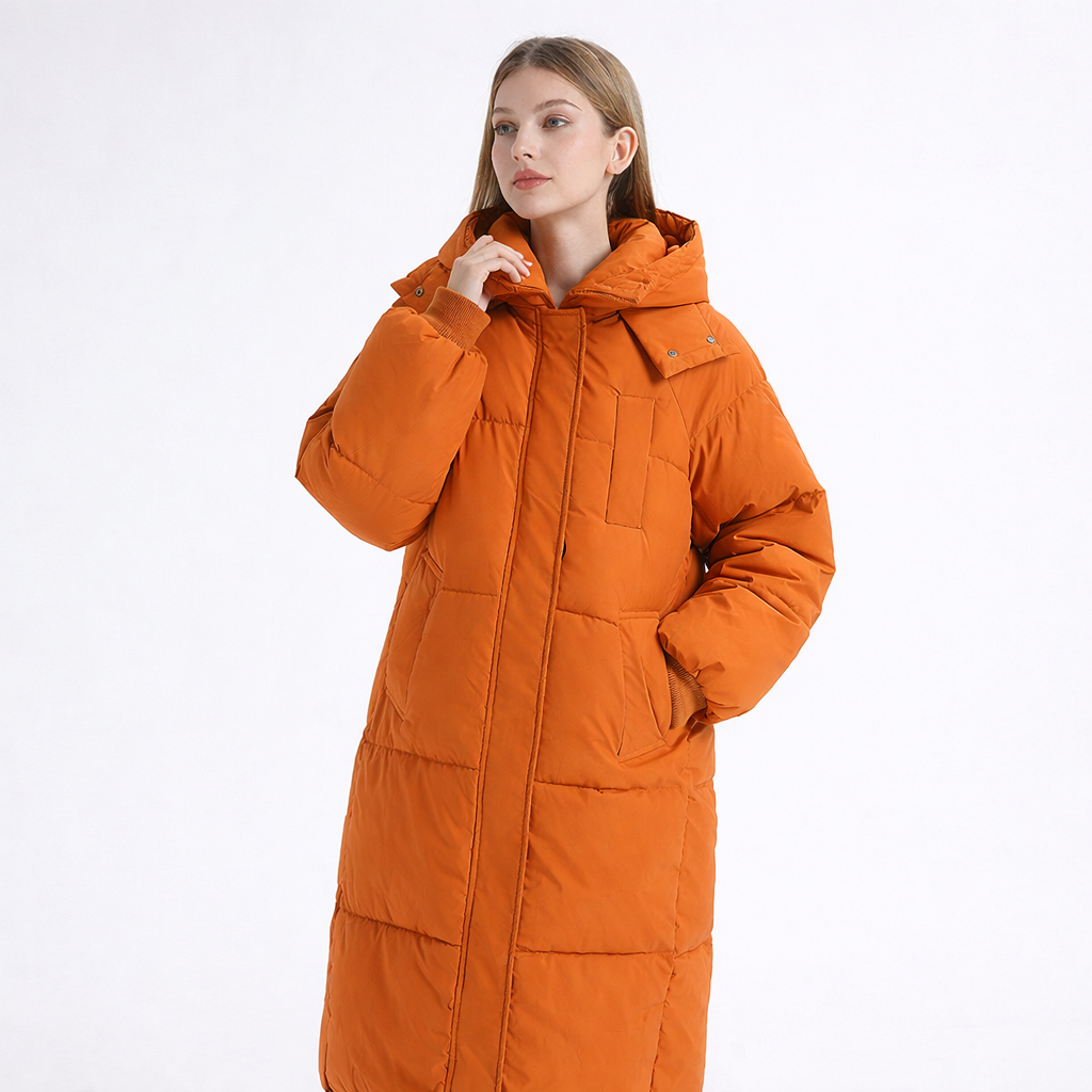 Inge™ | Langer Wintermantel mit Kapuze