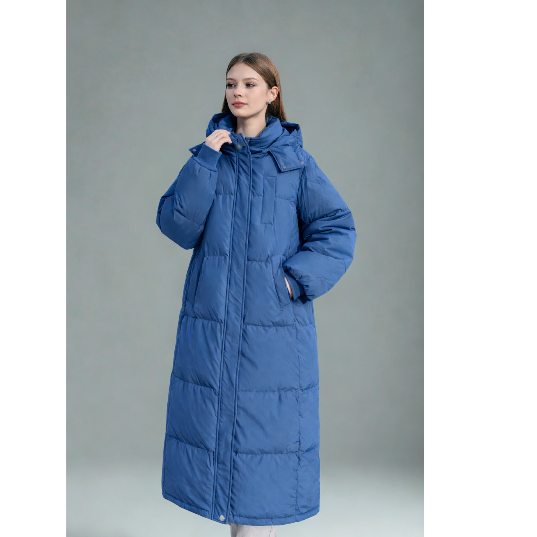 Inge™ | Langer Wintermantel mit Kapuze