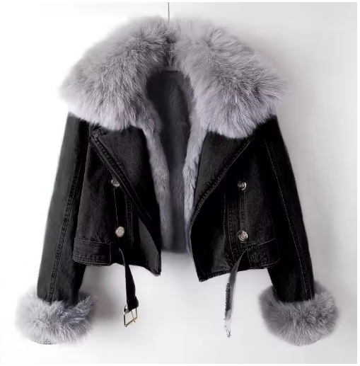 Emilia™ | Jeansjacke mit Kunstfell